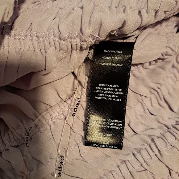 Bebe Puff Long Sleeve Button Down Blouse Purple Small NWT Flaw - Picture 6 of 7